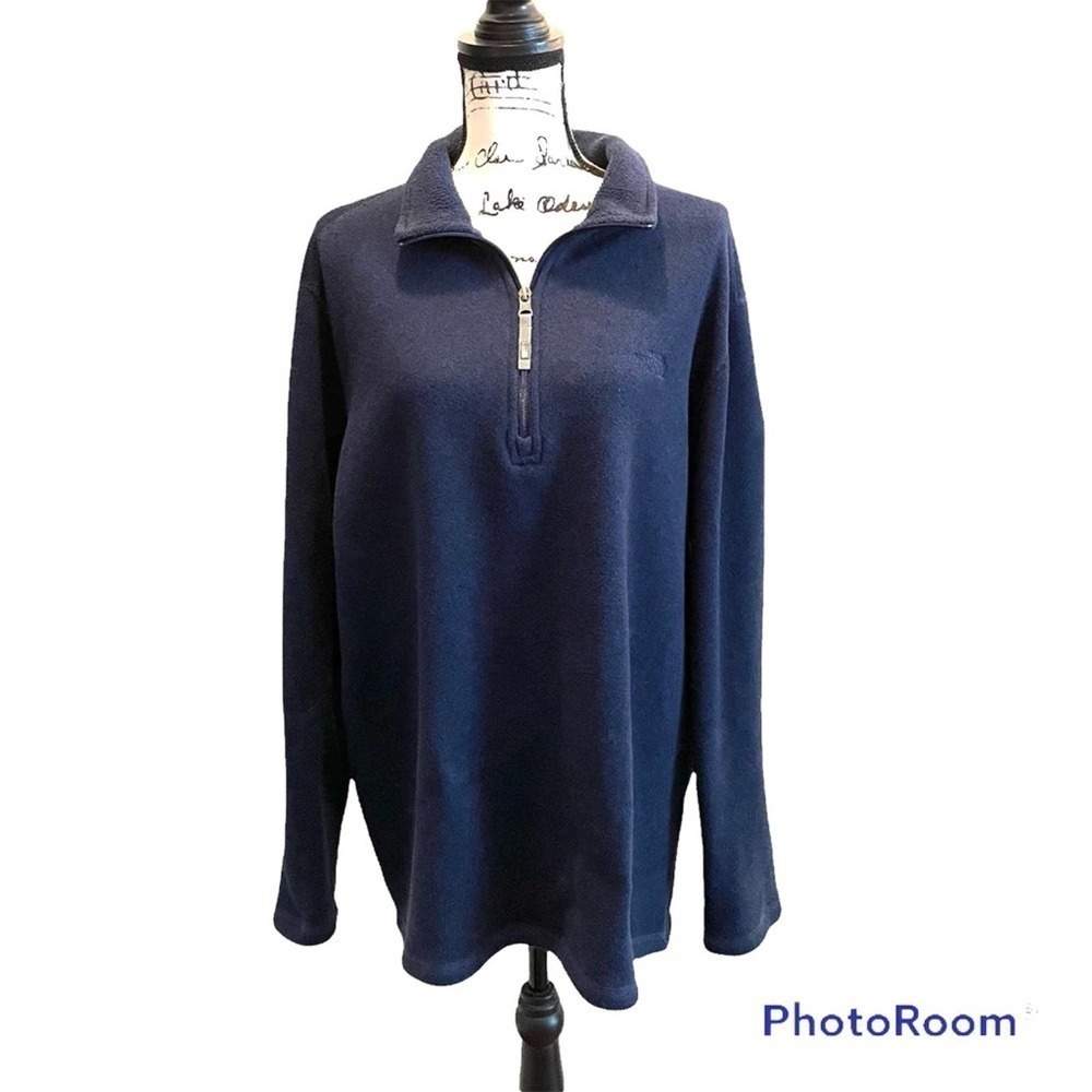 The North Face Fleece Sweater 1/4 1/2 Zip Sweatshirt Jacket Navy Blue Size